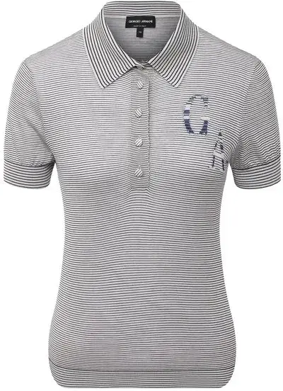 Поло из хлопка и шелка Giorgio Armani