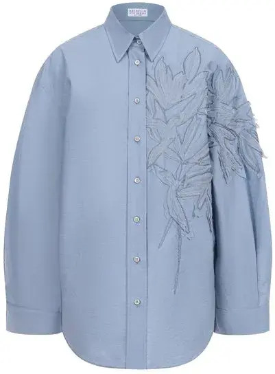 Хлопковая рубашка Brunello Cucinelli